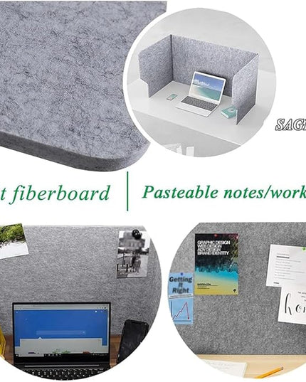 Desk Partition, Sound Absorbing and Noise Reducing Desktop Partition, 60 Cm Privacy Panel, Desk Divider, Polyester Fiber Soundproof Screen