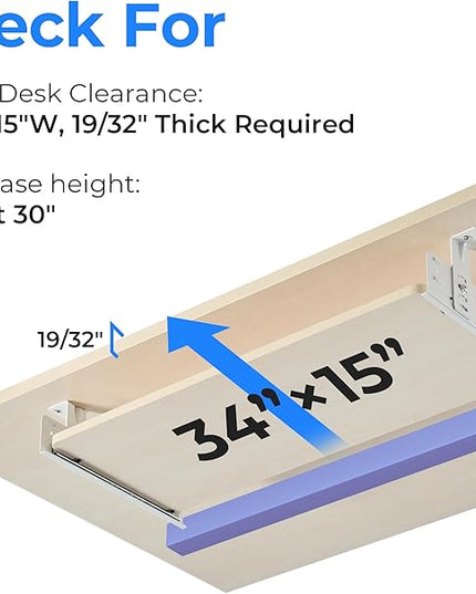 EUREKA ERGONOMIC Adjustable Keyboard Tray Under Desk, 28x11 Inch Large Slide Out Keyboard & Mouse Platform Tray, Wooden Pull Out Computer Keyboard Drawer for Typing Home Office Desk, Maple