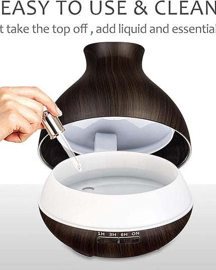 BZseed Aromatherapy Essential Oil Diffuser, 550ml Ultrasonic Fragrant Oil Large Room Humidifier, Diffusers for Home with Timer and Waterless Auto-Off, 7 Color LED Lights,Cool Mist Humidifiers