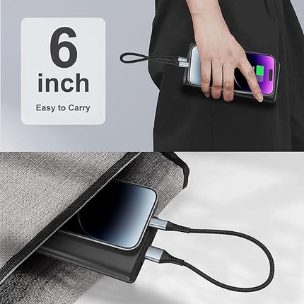 6 inch USB C Cable Short, 0.5ft 3-Pack USB A to USB C Cable Braided USB Type C Fast Charging Cable C Type Charger Cord for Samsung Galaxy S24 S23 Note 20, Moto G8, Google Pixel, iPhone 15 16 Pro Max