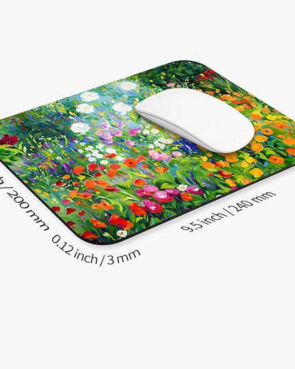 Square Mouse Pad Flowers Floral,Personalized Premium-Textured Custom Mouse Mat Design,Washable Mousepad Lycra Cloth,Non-Slip Rubber Base Computer Mouse Pads for Wireless Mouse