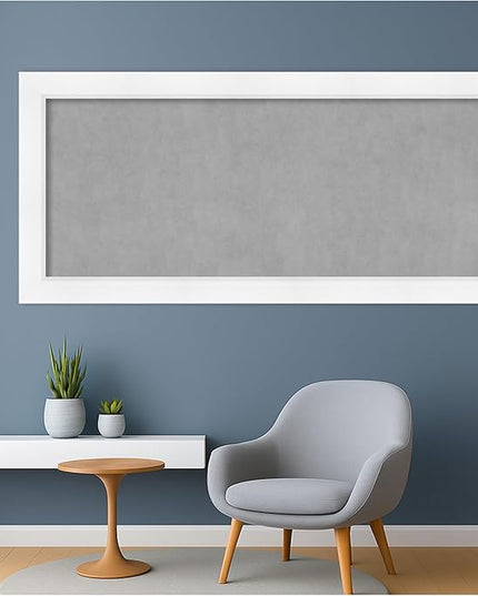 Amanti Art White Framed Magnetic Board 25x53 Oversize Vision Board for use with Magnets, 100% Metal Sheet to Display Items as Office Decor or for Home Organization in mudroom, Kitchen or Kids Room