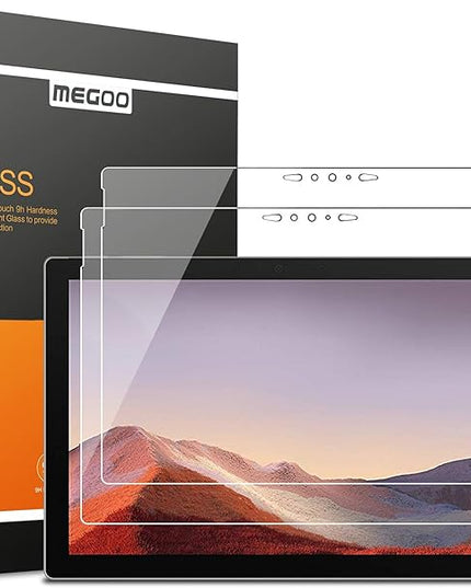 Megoo [2 pack Screen Protector for Surface Pro 7 Plus/Surface Pro 7, Ultra Clear/High Response/Tempered Glass, Compatible for Microsoft Surface Pro 7 12.3 Inch (2019 Release)