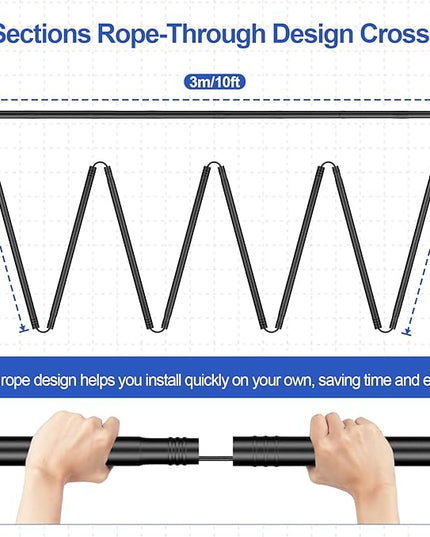 Backdrop Stand 10x6.6ft(WxH), Photo Studio Adjustable Background Stand Support System Kit with 8 Crossbars, 8 Clamps and Carrying Bag for Parties, Wedding, Photography, Decoration