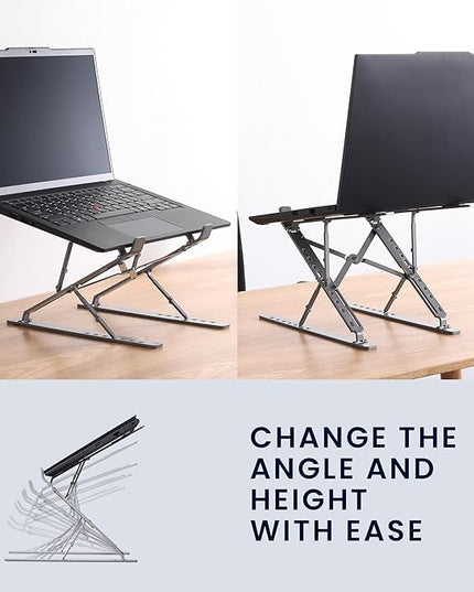 kwmobile Laptop Stand - Adjustable Laptop Riser, Holder - Aluminium Portable DJ, Gaming Stand - Foldable Lap Top, Notebook Desk Stands - Folding Computer Accessories