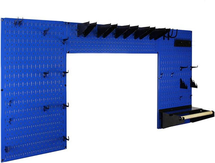 Wall Control Woodworking Tool Storage Organization Kit - Lazy Guy DIY Edition Wood Working Tool Supply Organizer for Do-It-Yourself Woodworkers and Makers (Blue Pegboard)