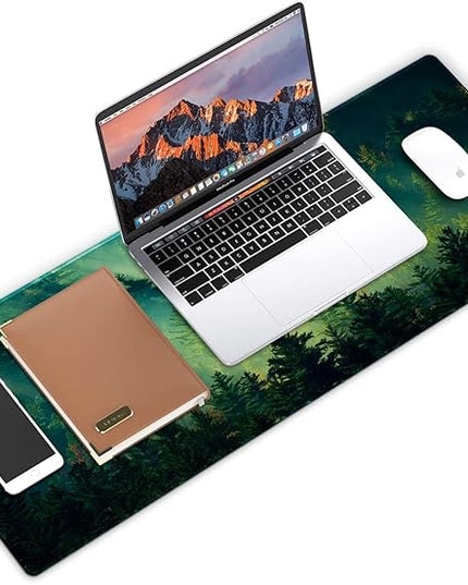 Galdas Mouse Pad,Office Desk Mat Large Gaming Keyboard Pad Durable Stitched Edges Washable Smooth Surface Control & Accuracy Extended Computer Mouse Mat (31.5X11.8In)-Green Forest…