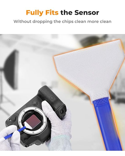 K&F CONCEPT 2-1 24mm Full Frame Sensor Cleaning Swab, Viewfinder Cleaning Swab, with 20ml Sensor Cleaner, DSLR Camera CMOS and CCD Sensor Cleaning Swab Kits Compatible with Nikon Sony Canon Camera