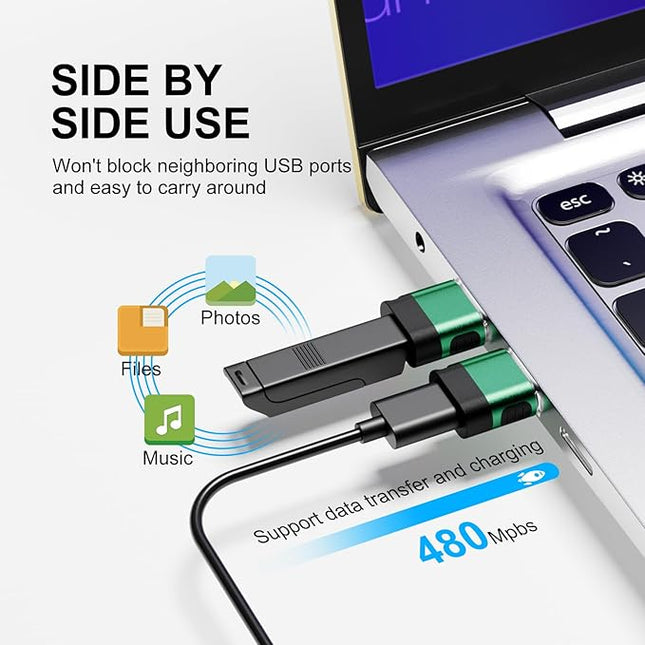 USB to USB C Adapte Multi Color 8-Pack,USBC Female USBA Male Adapter,USB-A Charger Type-C Cable Converter for iPhone 17 16 15 14 Plus Pro Max,iPad Pro Air 4 Mini 6,Samsung S25 S24 S23