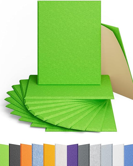 12 Pack Acoustic Panels Self Adhesive Sound Proof Foam, High Density Sound Acoustic Panel, 16X12X0.4 Inch 4:3 Rectangle Panels in Home, Office, Reccording Room, Studio, More(Fruit Green)