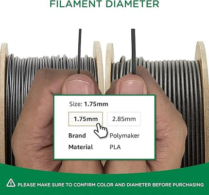 Polymaker Matte PLA for Production 1.75mm 2.5kg Black, 1.75mm 3D Printer PLA Filament 2.5kg, Cost Effective Large Spool for Heavy 3D Printing Users