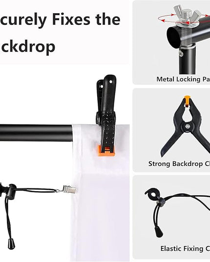 Photo Backdrop Stand, 10x9ft(WxH) Adjustable Photography Backdrop Stand, Aluminum Alloy Studio Photo Background Stand Support System for Party, Wedding, Photography, Advertising Display