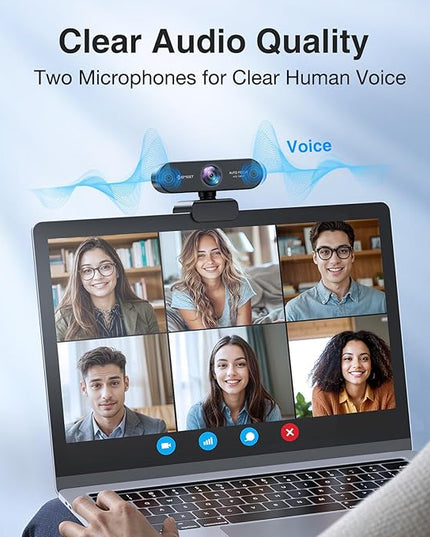 1080P Webcam with Microphone, eMeet Nova AutoFocus HD Webcam, 96°View Web Camera w/ 2 De-Noise Mics for Laptop/Desktop, Plug & Play USB Streaming Computer Camera for Conference/Calling/Teaching/Gaming