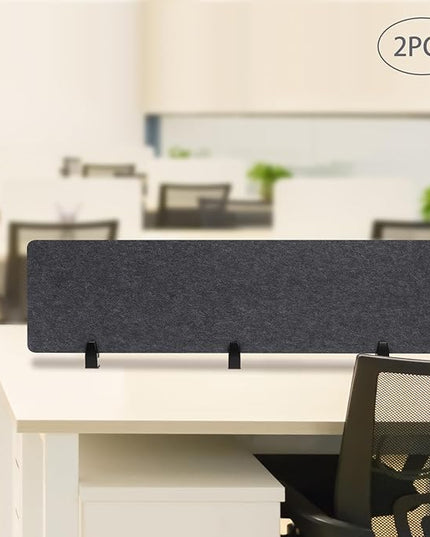 2 Pack Polyester Desk Dividers, Soundproof Room Divider Office Furniture Partitions, Privacy Desk Panel with Clamps, Stand Up Freestanding Desk Privacy Panel for Office Classroom(60" x 16")