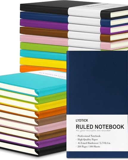 20 Pack Journals for Writing College Ruled Notebooks Journal in Bulk, Hardcover Notebooks (200Pages) for Note Talking, Lined Bullet Journals for Home School Office, 5.7"x8.4", 10 Colors