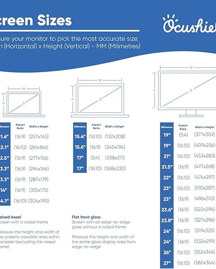 Ocushield 17” (5:4) Premium Anti Blue Light Screen Protector with Privacy Filter for Laptops and Computer Monitors - Anti-Glare - Easy Install - Anti-Fatigue (338 x 271 mm)