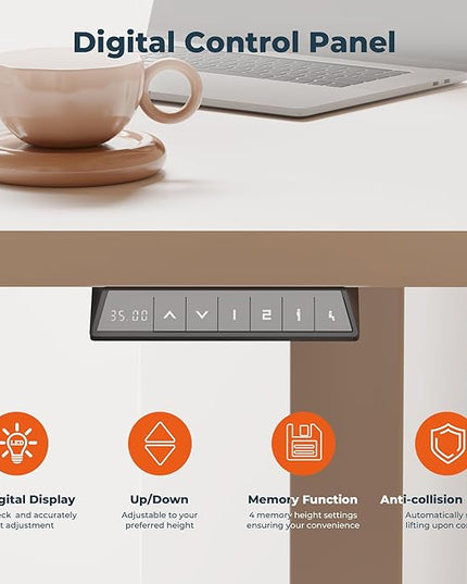 Adjustable Standing Desk, Large 79x31 Inches Standing Desk with Cable Management, Height Adjustable Home Office Computer Desk with Memory Preset& Cup Holder, White