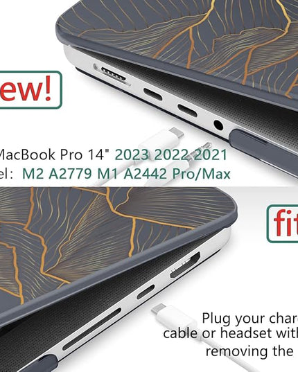 DONGKE Case for M5 MacBook Pro 14 inch 2025 2024-2021 M4 M3 M2 M1, Plastic Hard Shell Cover Compatible with A3434 A3112 A3401 A3185 A2992 A2779 A2442, Retina XDR Display & Touch ID, Abstract Mountain