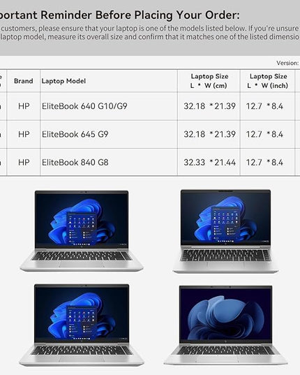 Smatree 14 inch Laptop Sleeve for HP Omnibook X Laptop AI PC-14/EliteBook Ultra G1q Notebook AI PC Copilot+PC, EliteBook 640/645 G10/G9, for HP Dragonfly Pro Chromebook, Case with Pocket (E420)