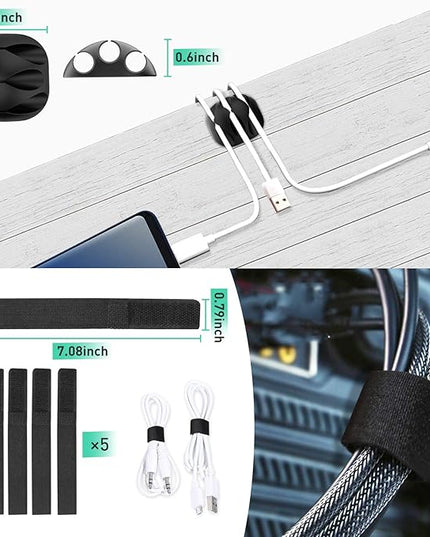 Updated Cable Raceway Kit - 77 (5x15.4) Inch Open Slot Wire Covers for Cords, Under Desk Cable Management System to Hide Under Desk/Tv/Computer/Net/Power Cords, (Pack 5)
