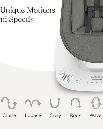UPPAbaby Mamaroo Smart Swing – Customizable Soothing Modes with MotionSync Technology – Infant Recline + Bluetooth Enabled – Included Newborn Insert – Camila (Dark Green Mélange)