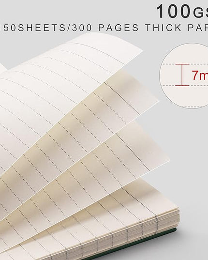 EMSHOI A4 Spiral Notebook College Ruled Lined Journal, 11.2" X 8.27", 300 Pages/150 Sheets, Easy Tear Perforated Pages, 100gsm Thick Paper, Waterproof Softcover, for School Work Writing-Green