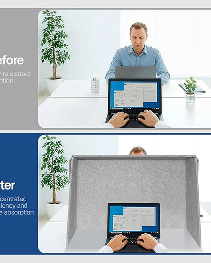 Desktop Partition Divider - Foldable Acoustic Privacy Screen Sound Absorbing Panel for Office & Home, Desk Shade for Cubicle to Block Light, 32.3" W x 19.7" D x 23.2" H