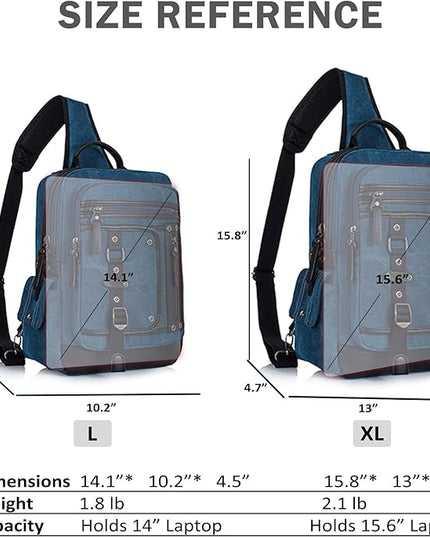 Schkleier Messenger Bag for Men Canvas Sling Bag Crossbody Backpack Laptop Shoulder Bag Hiking Daypacks Casual Tactical