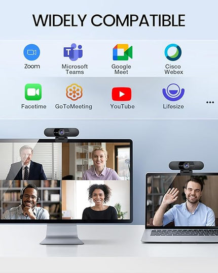 EMEET 1080P Webcam with Microphone, C960 Web Cam, 2 Mics, 90° FOV, USB Type-A & A-to-C Adapter, Plug&Play Computer Camera for Online Calling, Zoom/Teams/Facetime, Switch 2 Camera Support, 2025 Version