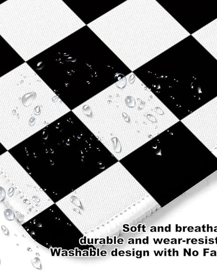 Black and White Checkered Square Mouse Pad,Non-Slip Rubber Base Mouse Pad, Home Office Decoration Desktop Accessory,Laptop Mouse Pad for Office Laptops,9.4x7.8x0.12in.