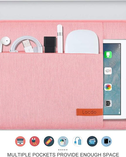 Lacdo Laptop Sleeve for Women, 14 Inch Laptop Sleeve Case for HP Lenovo Dell ASUS Acer Chromebook 14 / HP Stream 14 / Dell Inspiron 14 / Lenovo IdeaPad 14 / Acer Spin 3 / ZenBook 14 Computer Bag,Peach