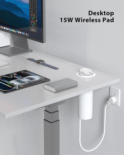 Pop Up Countertop Outlet with 2 PD 45W USB C Charging Station, 3.15 in Hole Electrical Power Outlets Insert in 4 Plugs 4 USB Ports 15W Wireless Charger for Desktop Kitchen Countertop
