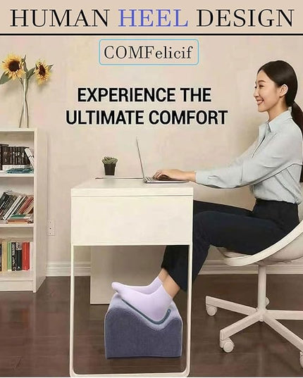 Foot Rest for Under Desk at Work, Ergonomic Under Desk Footrest with Washable Cover, Memory Foam Foot Stool for Office Chair & Gaming Chair, Back & Hip Pain Relief, Blue