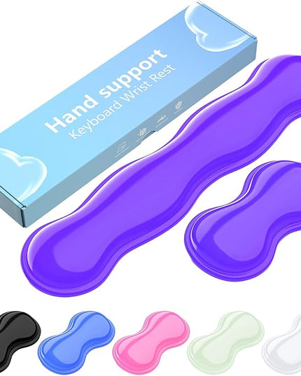 Gel Keyboard and Mouse Wrist Rest Set, Comfort Ergonomic Wrist Support, for Wrist Pain Relief, Computer Keyboard Wrist Rest (Purple)