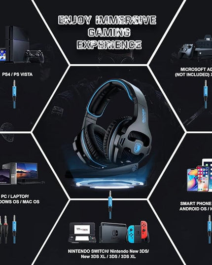 Gaming Headset for Xbox one PS4 (Black)