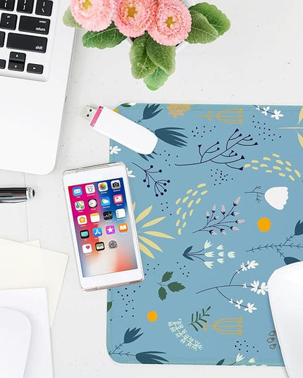 Flower Square Mouse Pad,Non-Slip Rubber Base Mouse Pad,Home Office Decoration Desktop Accessory,Laptop Mouse Pad for Office Laptops,9.4x7.8x0.12inch 7