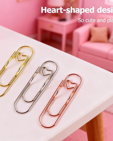 12 Pcs Colorful Metal Pen Clips,Pen Holder Clips for Notebook Journal and Book,Heart Papers Paperclip Bookmarks,School Office Supplies for Students Professionals and Teachers (Mixed B)