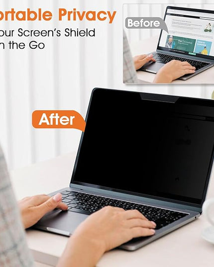 BSPROTE Magnetic Laptop Privacy Screen 14 Inch 16:10 Display- Removable Anti-Glare Blue Light Filter, Computer Privacy Screen Shield, Not for 14'' Laptops with 16:9 Resolution