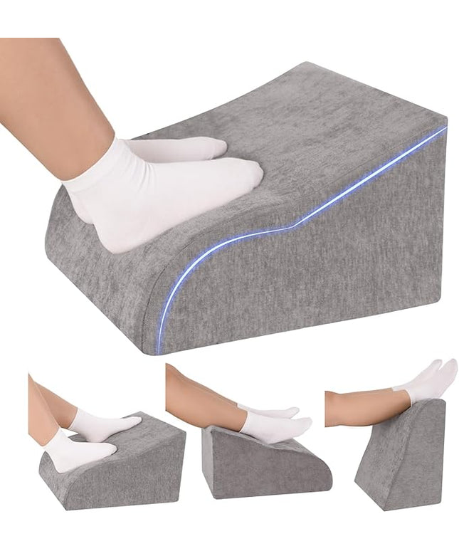 Foot Rest for Under Desk at Work, Ergonomic Under Desk Footrest with Washable Cover for Office, Home & Gaming Leg Elevation Pillow Dark Gray