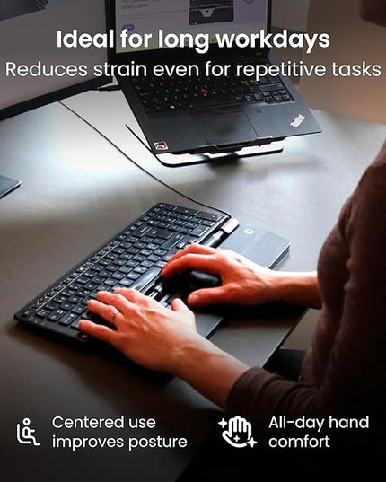 Contour RollerMouse Pro Ergonomic Central Rollerbar Design for Neck, Shoulder & Wrist Pain Relief, 6 Programmable Buttons, 600-2800 DPI, Productivity Plug & Play Mac & PC - Wired - Slim