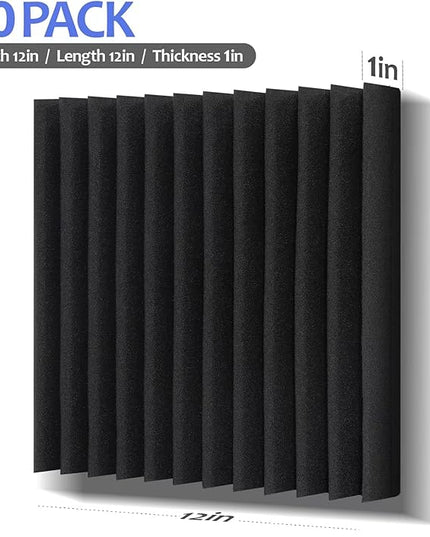80 Pack Acoustic Foam Panels,1"X 12" X 12"Sound Proof Foam Panels,High Density Sound Absorbing Panels,Soundproof Wedges Panels for Studio Recording & Office & Home