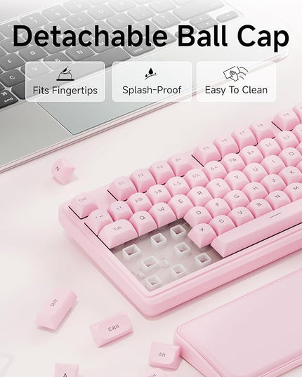 C98 Wired Keyboard and Mouse Combo, Wired Computer Keyboards with Wrist Palm, Double-Shot Keycaps, Silent RGB Backlight Keyboard for Windows/MAC/PC (Pink)