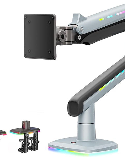 NB Gaming Monitor Arm or for 32 to 60 Inches Screen, Load up to 20 kg, VESA 75/100, RGB-Light, Heavy Duty, Multi Angle Adjustable, Premium Aluminum, Lake Blue
