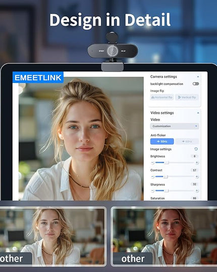 EMEET NOVA 4K Webcam for PC - Ultra 4K HD, PDAF Autofocus, Dual Noise-Cancelling Mics, 73° FOV, Auto Light Correction, USB-A, Privacy Cover, Ideal for High-End Business Meetings&Live Streaming