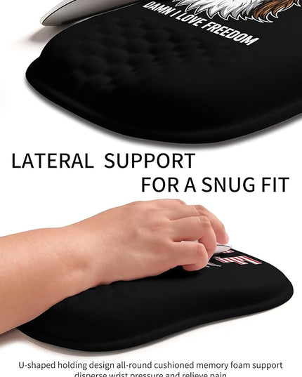 Hokafenle Ergonomic Wrist-Hugging Mouse Pad Wrist Support, U-Shaped Holding Wrist Rest Mousepad for Carpal Tunnel Pain Relief with Cushioned Memory Foam Slope Massage Bulge (Classic 10.2x8.3 in,DILF)