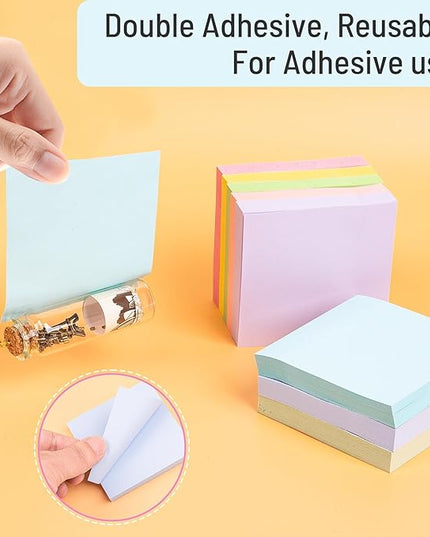 Sticky Notes 3x3 Inches, 8 Pads, 800 Sheets, 8 Color Sticky Note Pads, Premium Sticky Pads, Sticky Notes Bulk, Self-Stick Note Pads, 100 Sheets/pad
