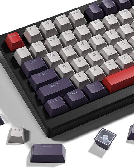 XVX Shine Through Keycaps -133 Keys Cherry Profile Double Shot PBT Keycaps Compatible for 60%/75%/100% Retro Gaming Mechanical Keyboard-Vintage Red