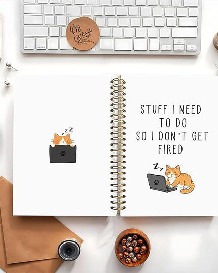 LIANGW Stuff I Need To Do So I Don't Get Fired Hardcover 160 Pages Spiral Notebooks,Funny Notebooks for Work,New Job Gift,Goodbye Gift for Coworker Leaving,Funny Gag Gift for Coworkers 5.5x8.3 Inch
