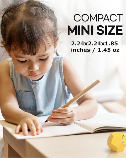 Cube Pomodoro Timer, Rechargeable Small Cute, Timer for Kids and Classroom, Kitchen, Cooking, Workout & Study Countdown, Time Management Tool (Honey Yellow)