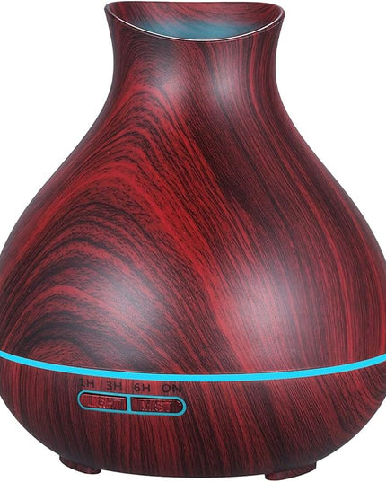 BZseed Aromatherapy Essential Oil Diffuser 550ml 12 Hours Wood Grain Aroma Diffuser with Timer Cool Mist Humidifier for Large Room, Home, Baby Bedroom, Waterless Auto Shut-off,7 Colors Lights Changing